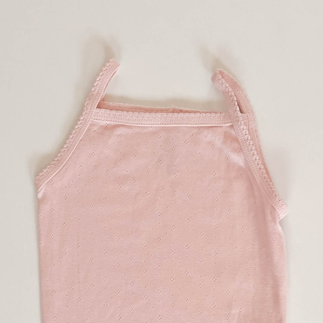DUSKY PINK POINTELLE ONESIE