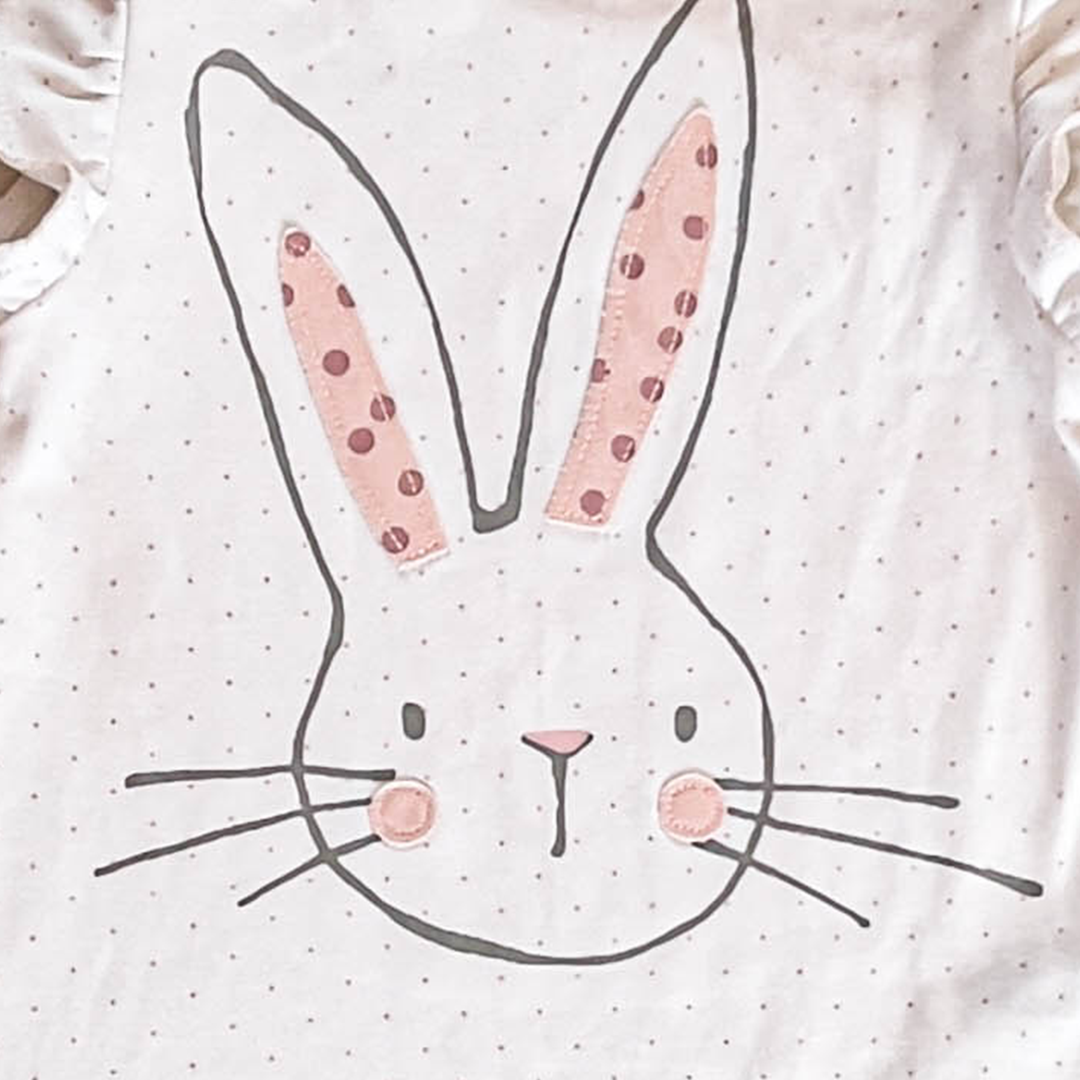 WHITE BUNNY PRINT JUMPSUIT
