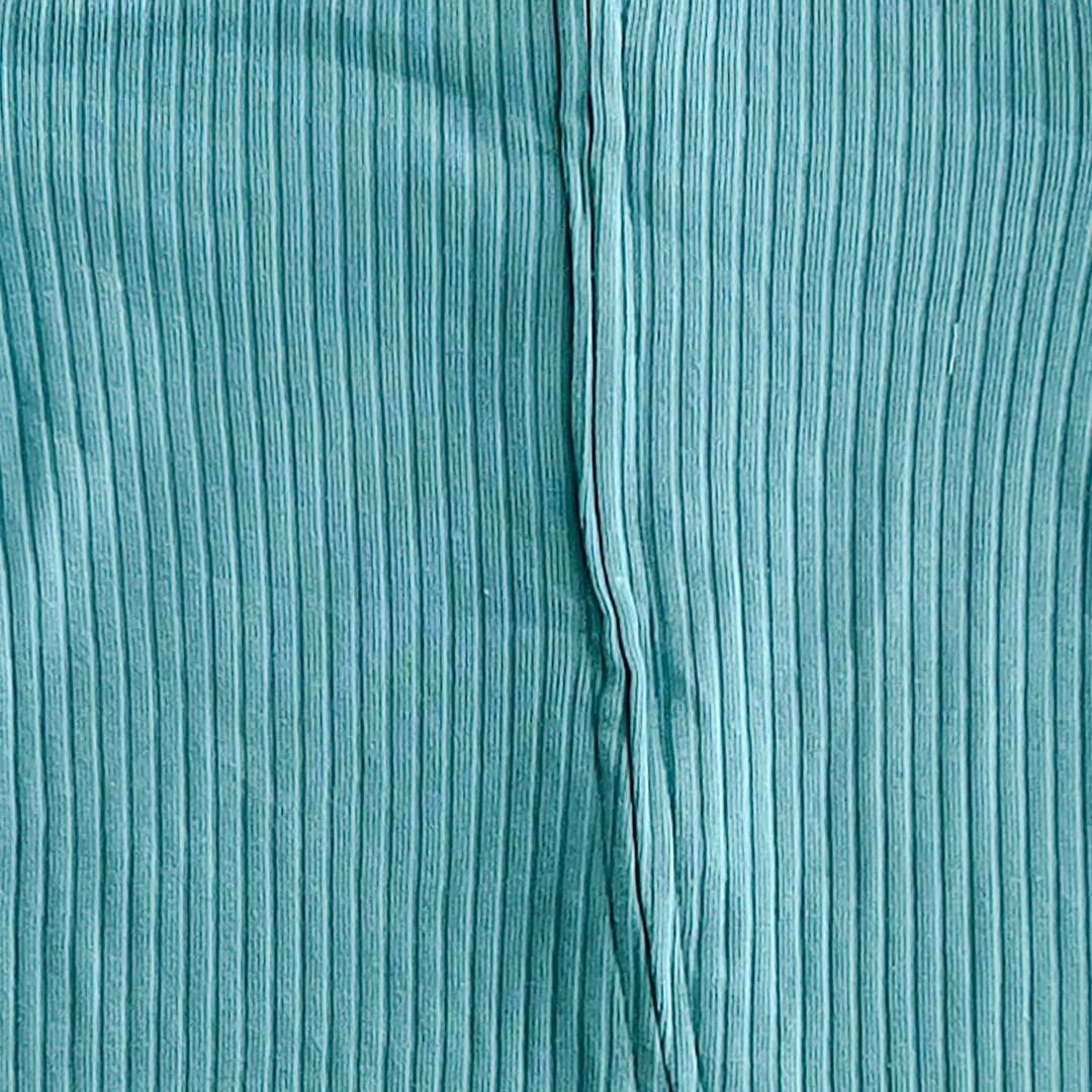 teal colored ribbed romper