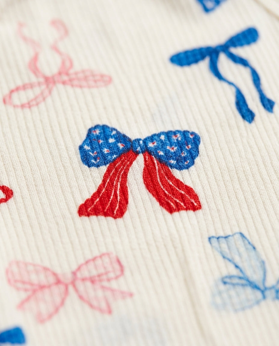 Ribbon ribbed onesie