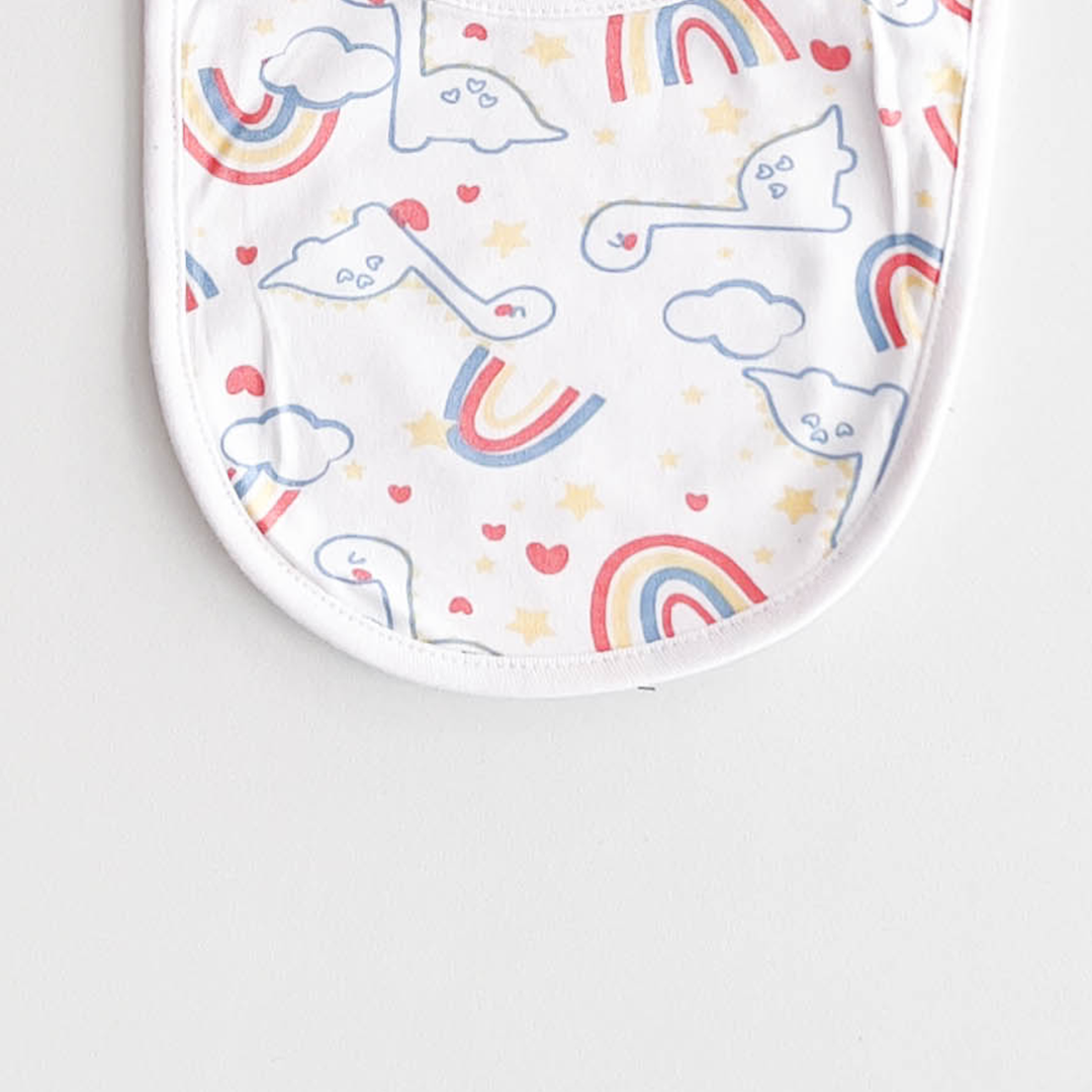 WHITE PRINTED ROUND BIBS