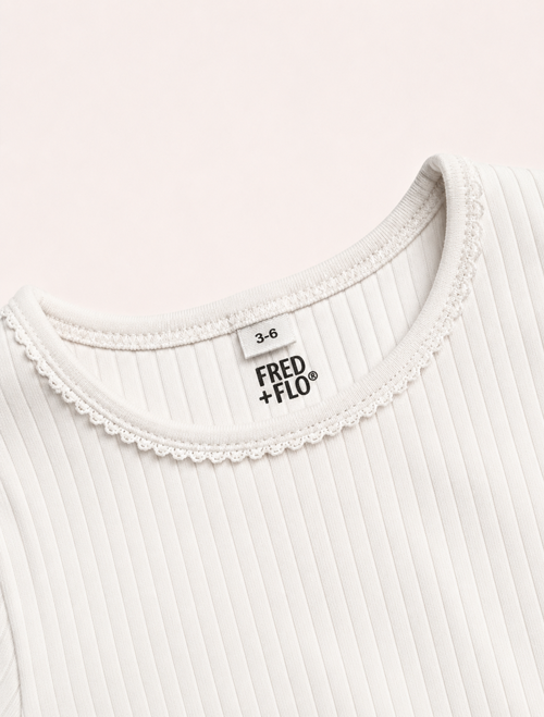 White ribbed onesie