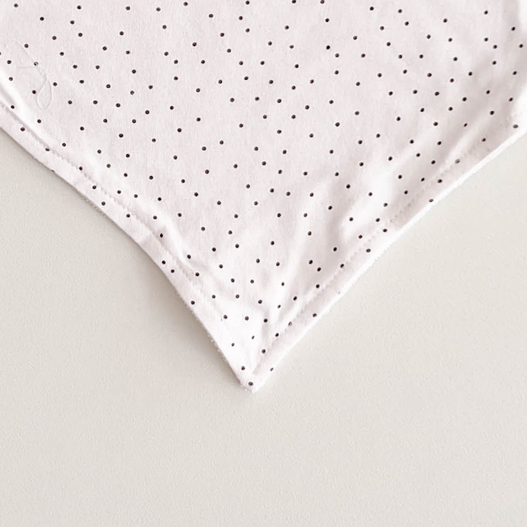 WHITE AND BLACK DOTTED BANDANA BIBS