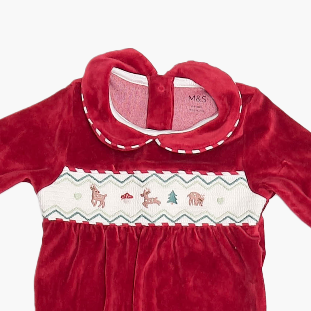 RED VELVET MATERIAL SLEEPSUIT
