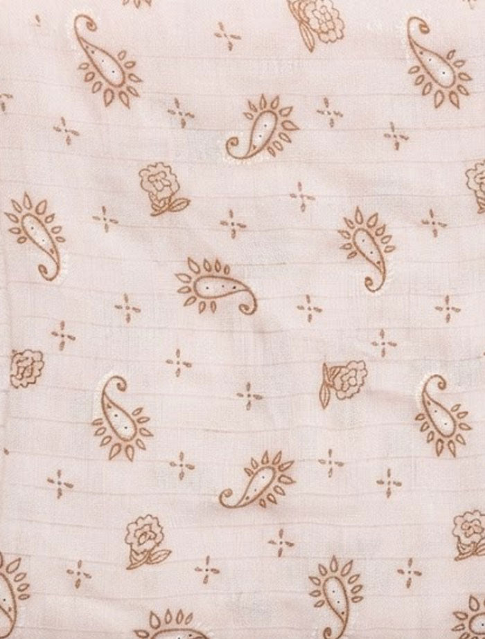 Pink printed organic cotton muslin swaddle
