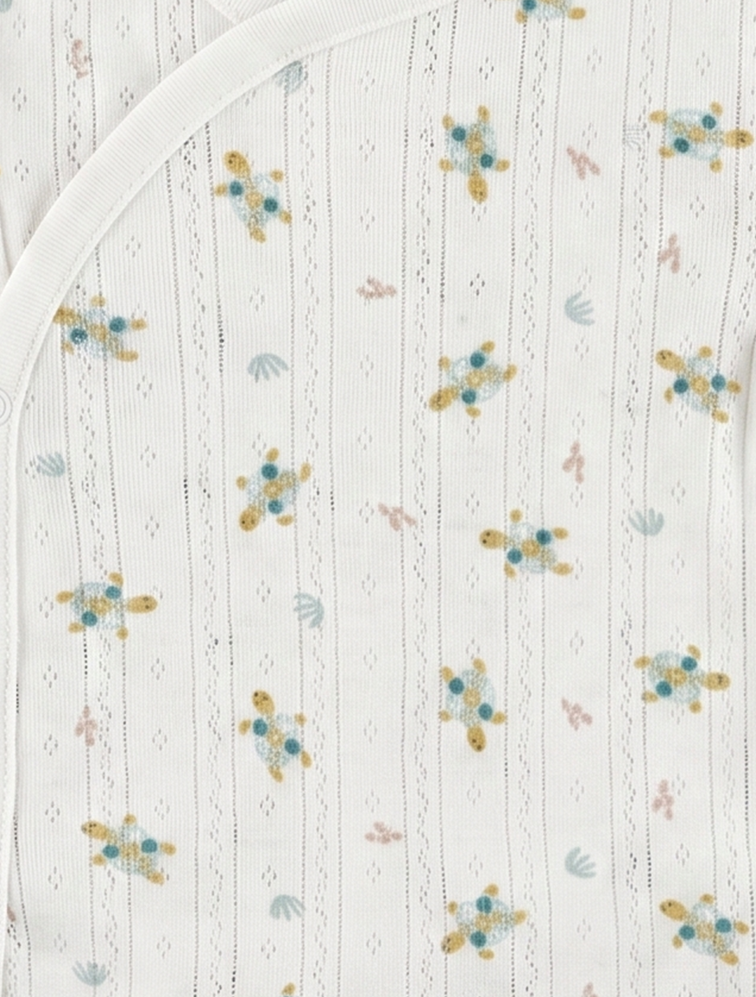 BEIGE POINTELLE WRAPOVER ONESIE