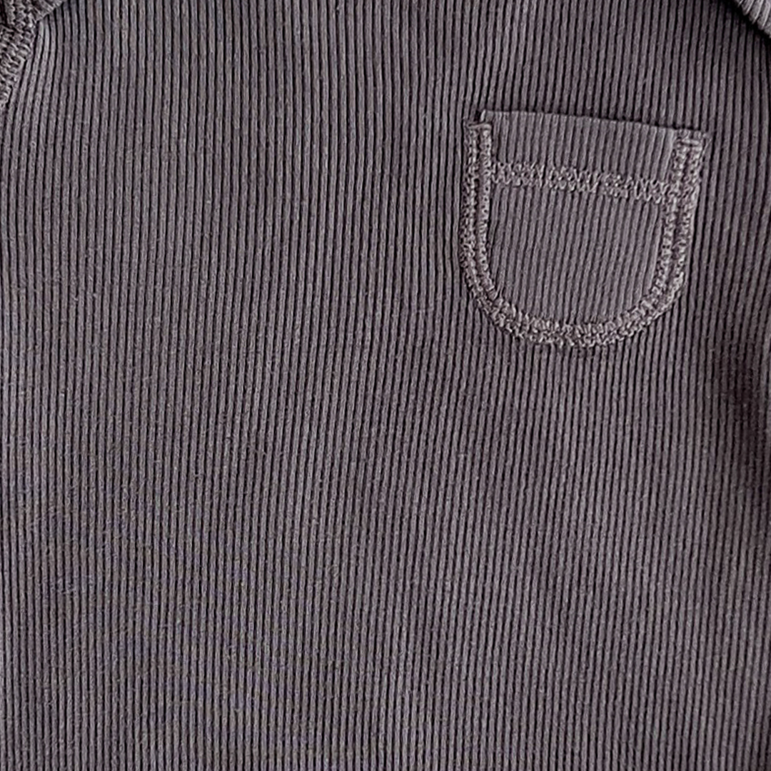GREY RIBBED ONESIE