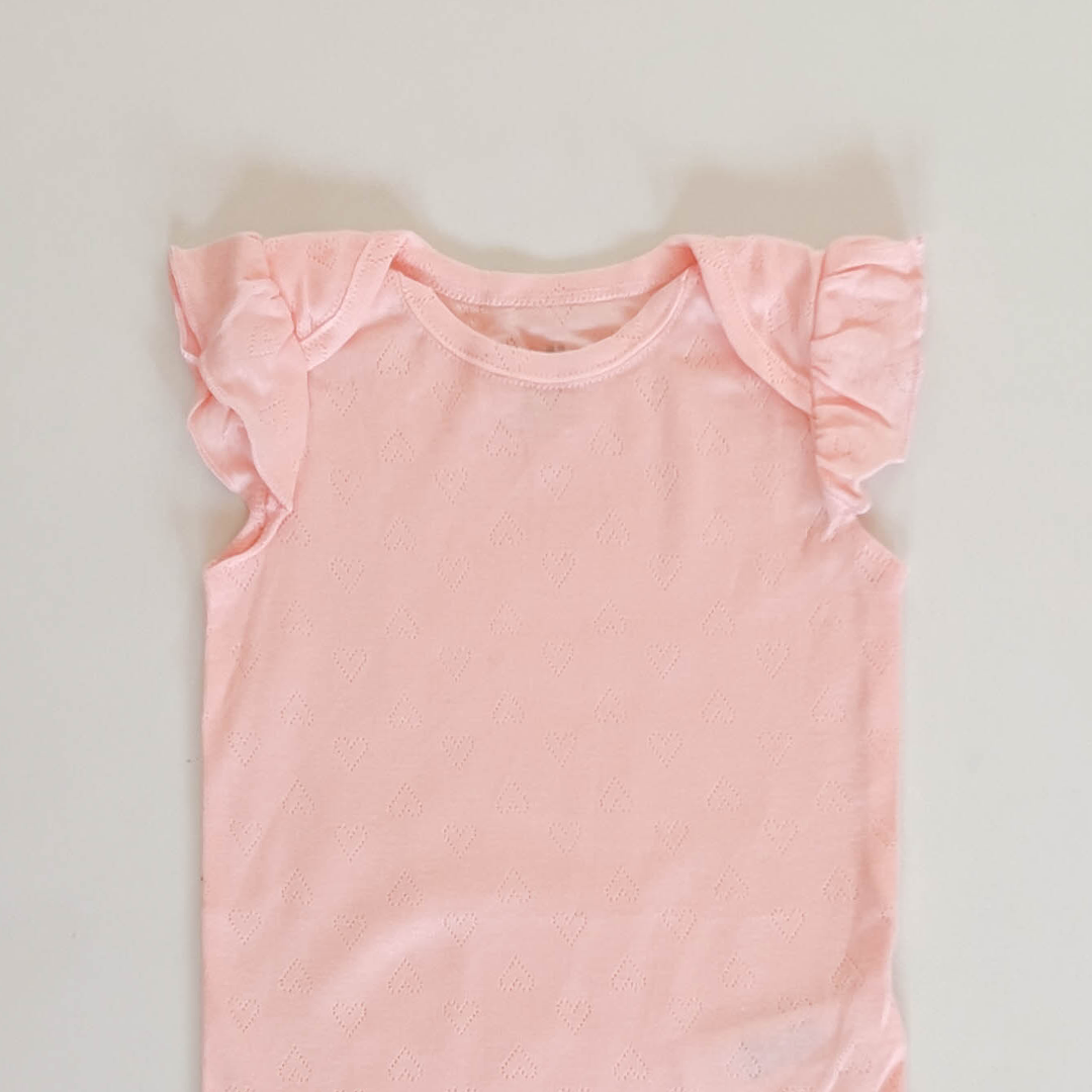 PEACH PINK POINTELLE  ONESIE