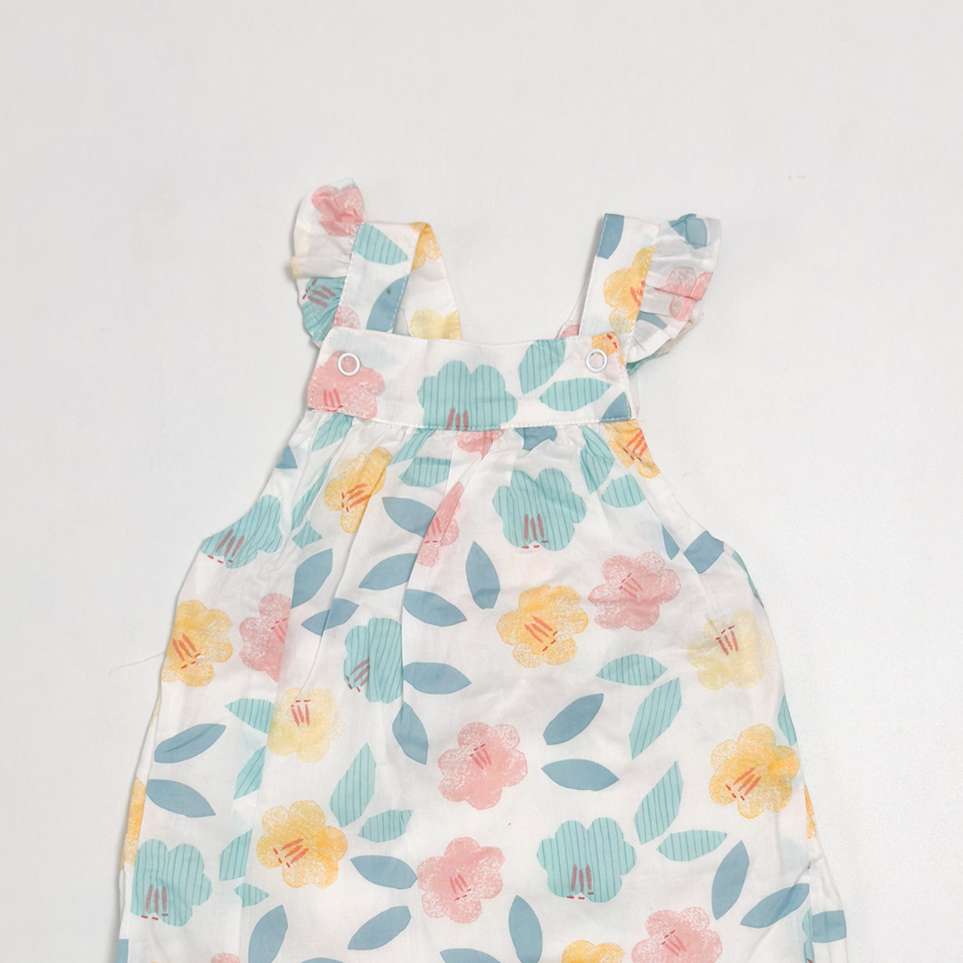 COTTON FLORAL DUNGAREE