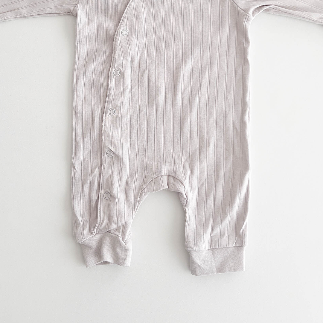 GREY RIBBED ROMPER