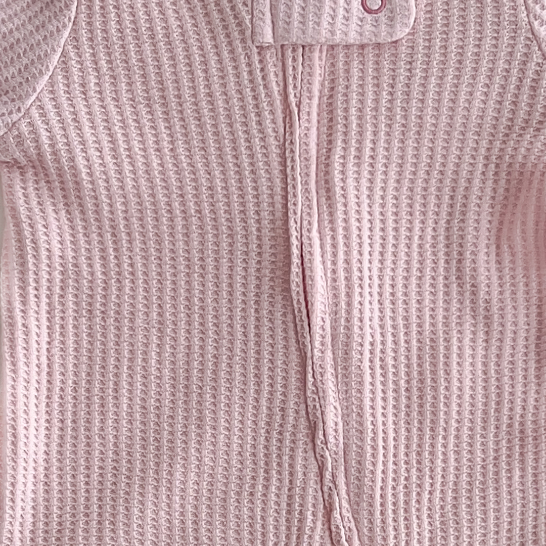 POWDER PINK RIBBED ROMPER