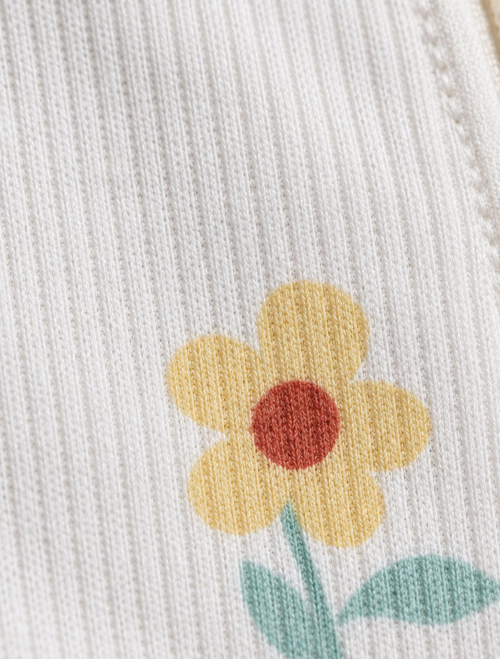 Floral zipper ribber sleepsuit