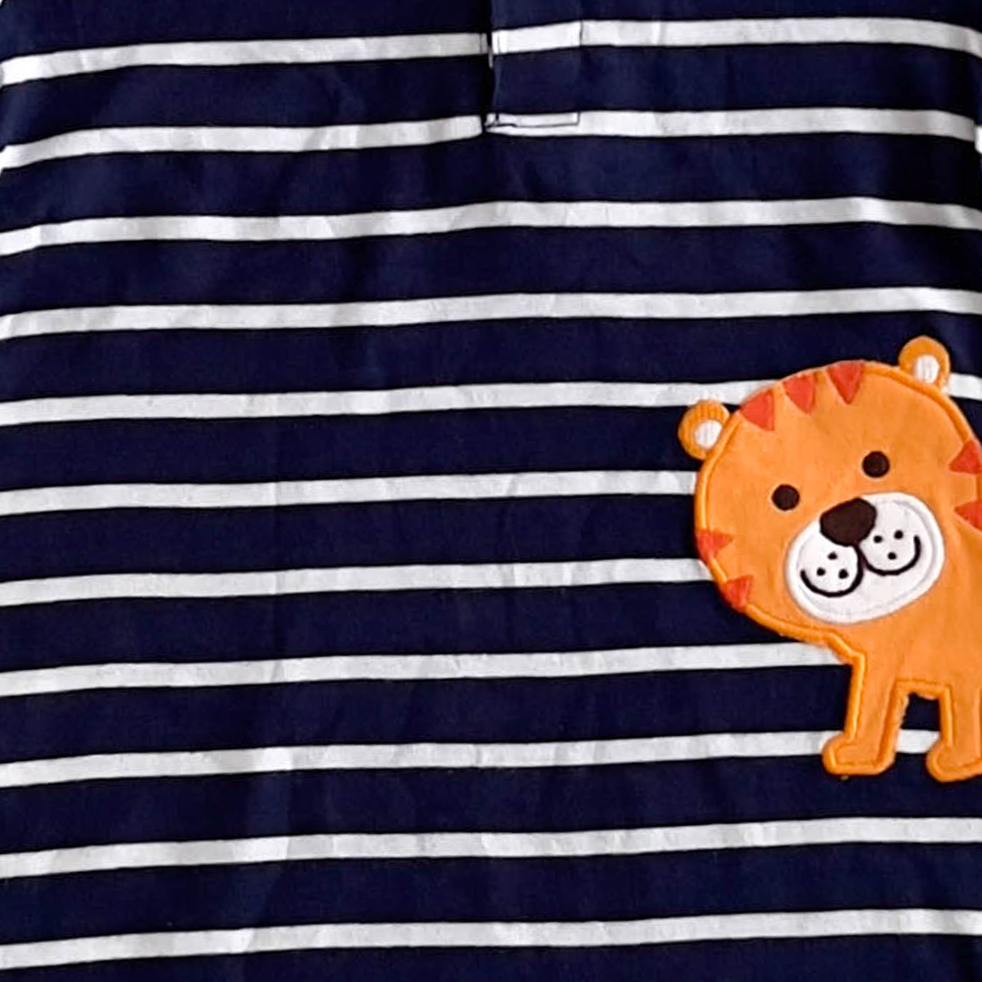 CARTER'S NAVY BLUE STRIPED COLLAR NECK JUMPSUIT