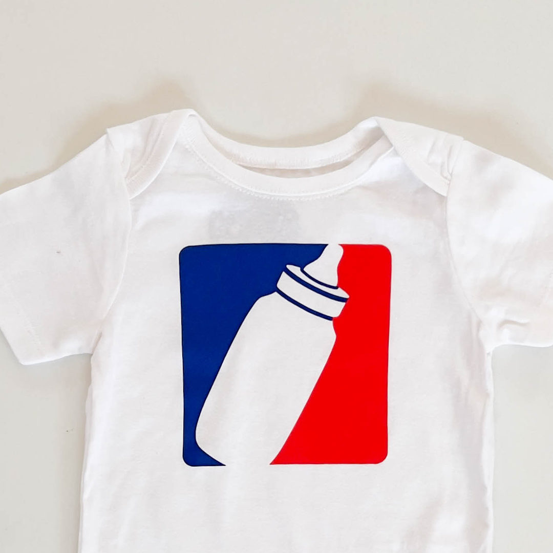 WHITE BOTTLE PRINT ONESIE