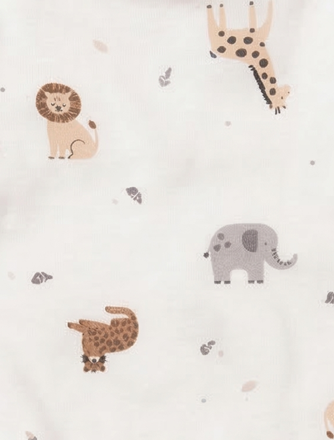 WHITE ANIMAL PRINTED ONESIE