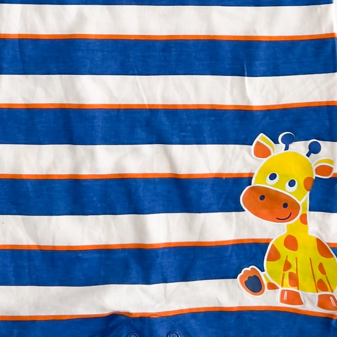 ORANGE AND BLUE LINED JUMPSUIT