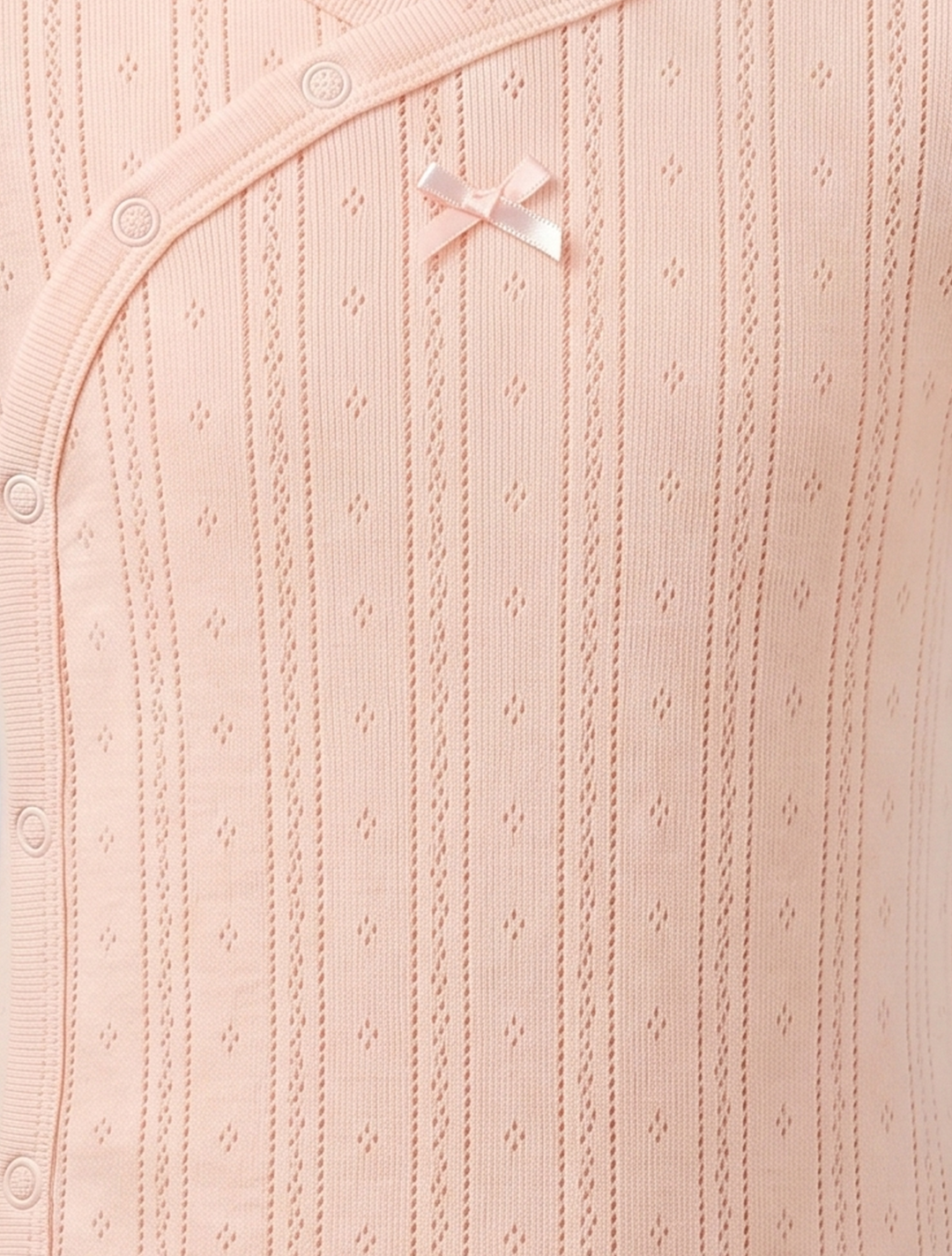 PEACH POINTELLE WRAPOVER ONESIE