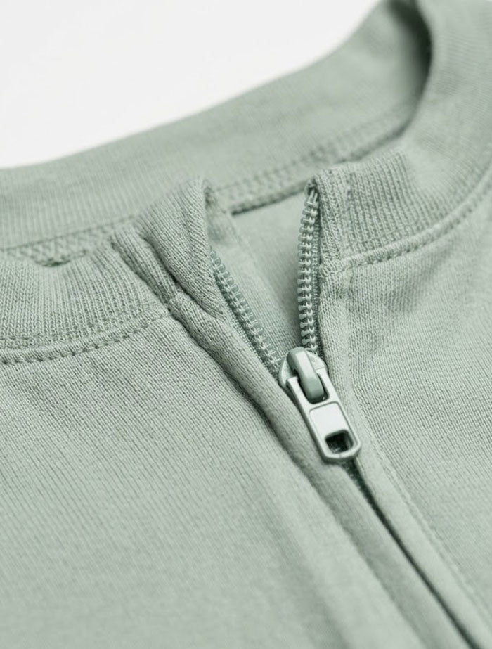 Sage green 2 way zipper sleepsuit