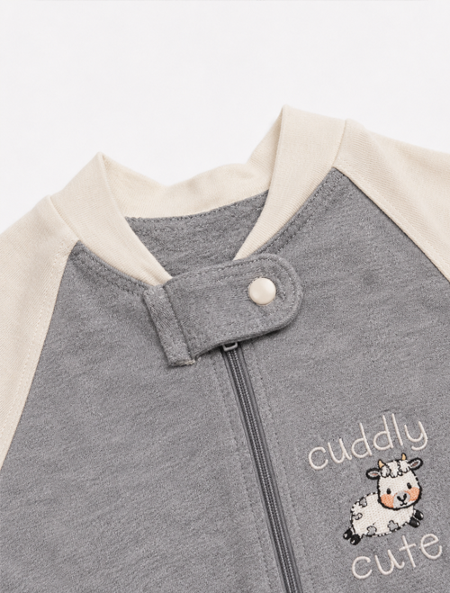 Grey zipper sleepsuit
