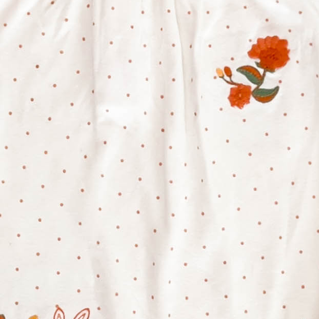 GIRLS FLORAL DOTTED JUMPSUIT