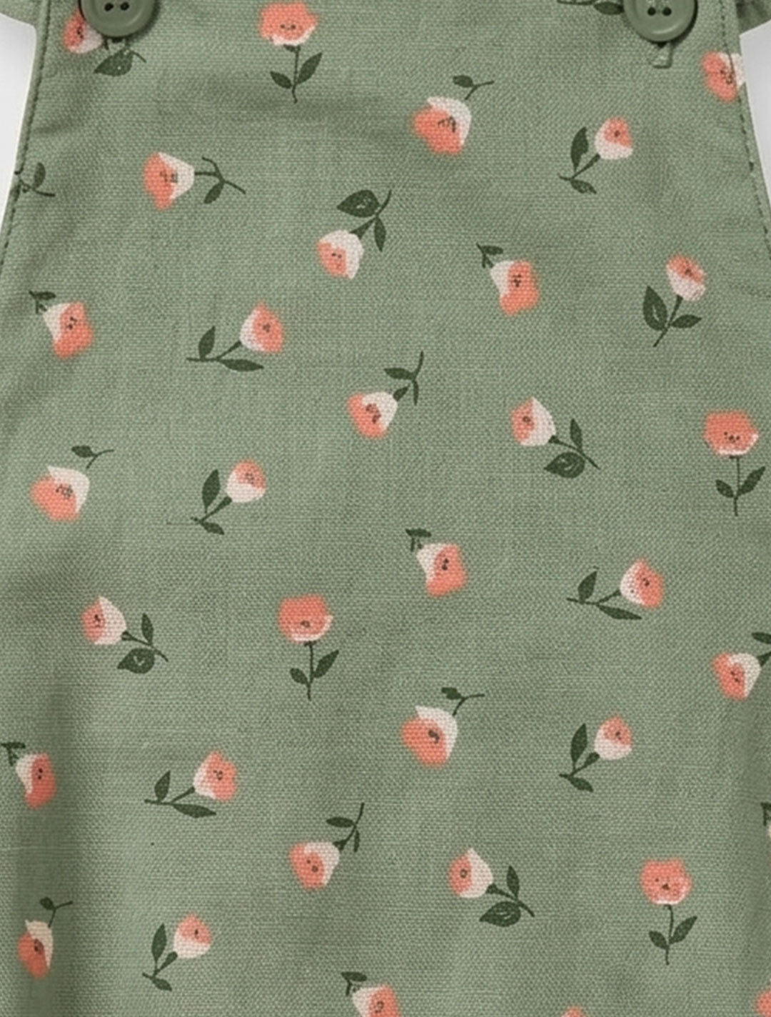 GREEN FLORAL DUNGAREE