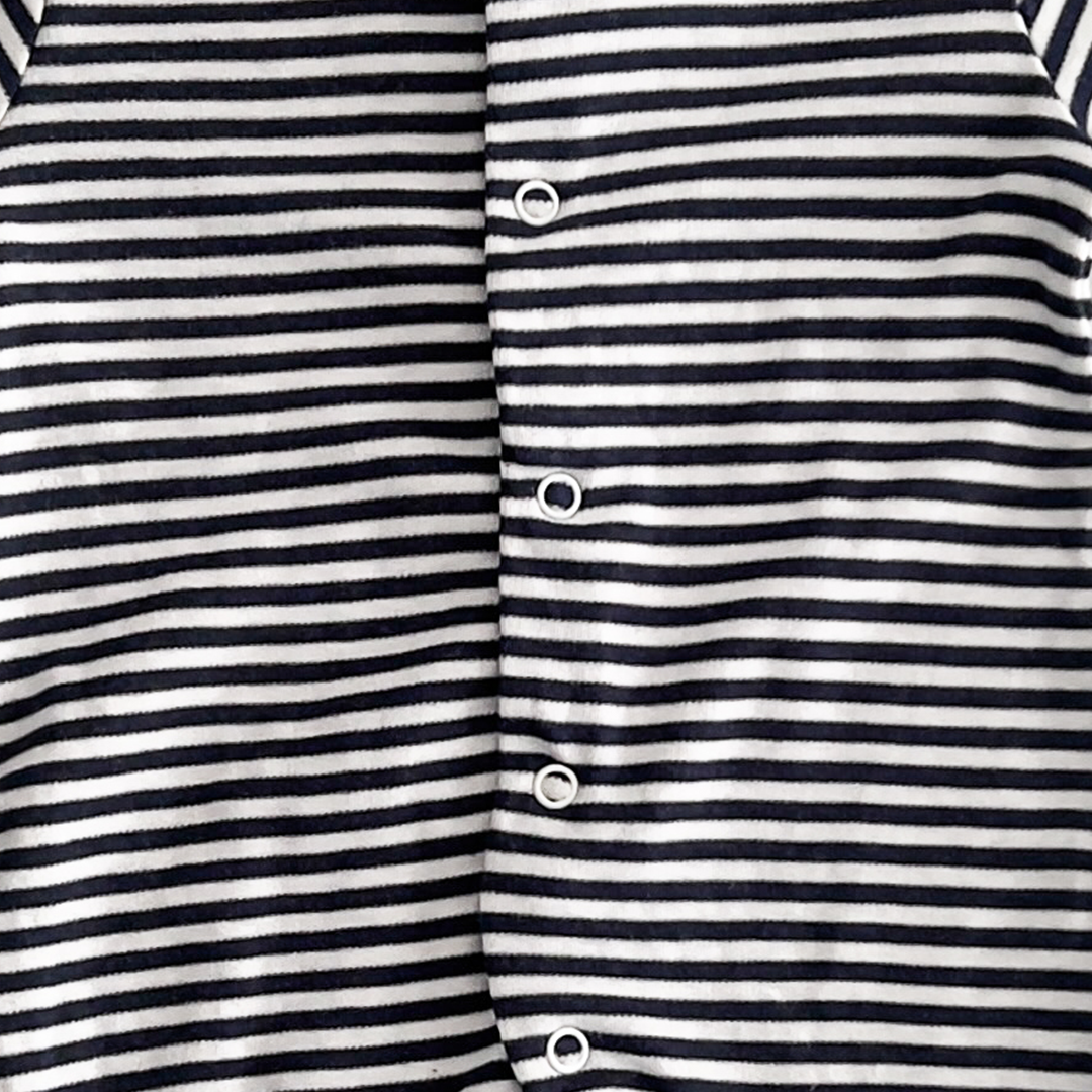 Black and white stripes sleepsuit