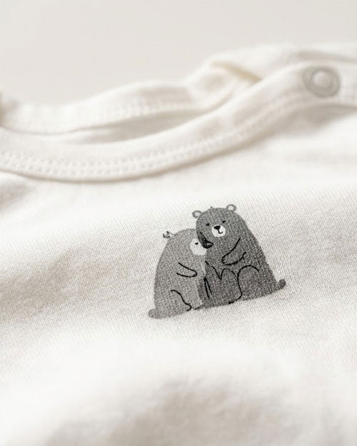 White bear printed onesie