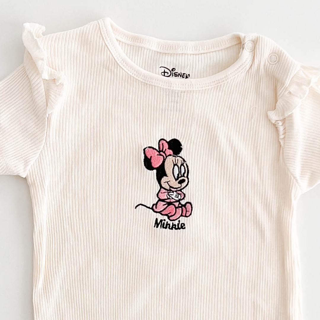 DISNEY OFF WHITE RIBBED ONESIE