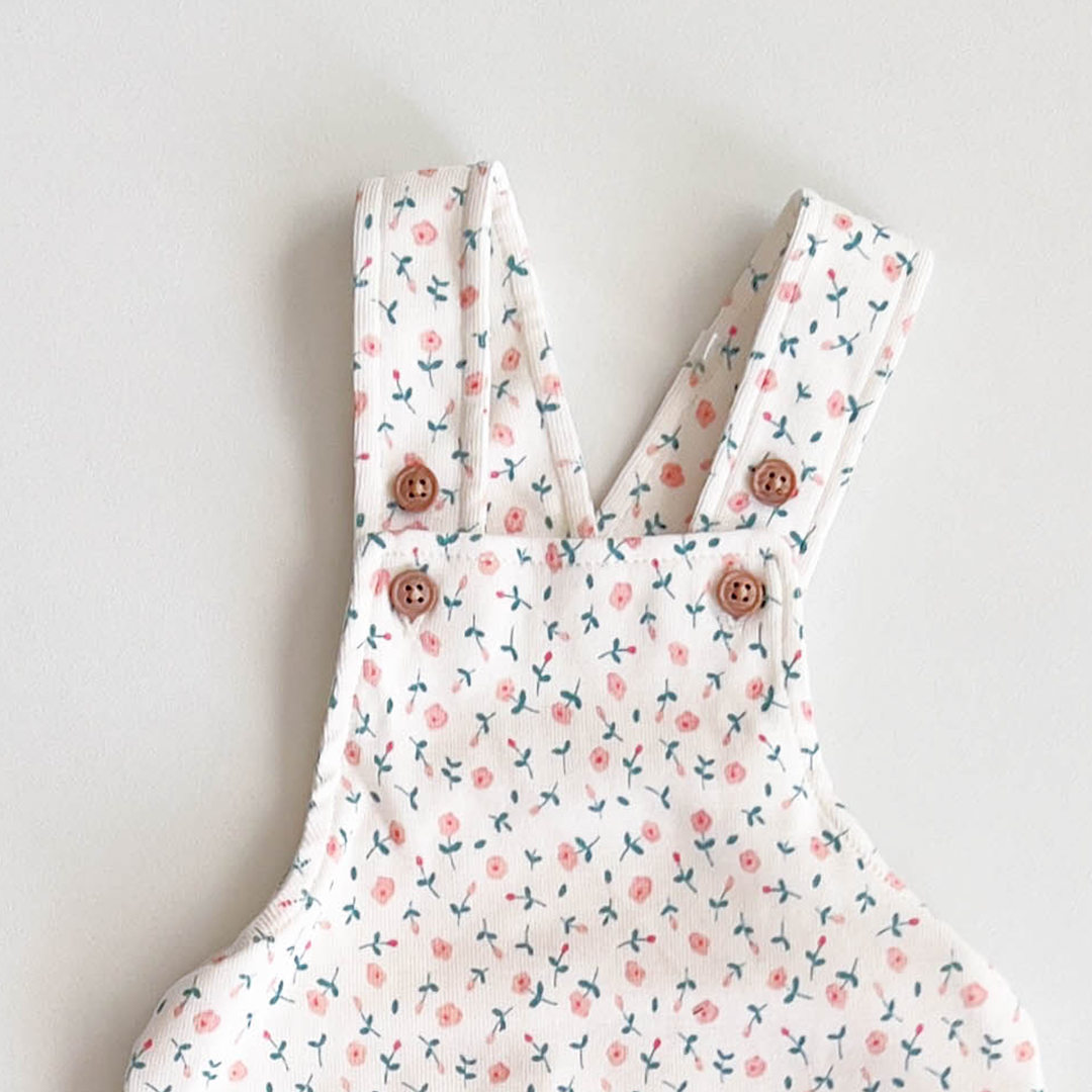 FLORAL GIRLS PINK DUNGAREE