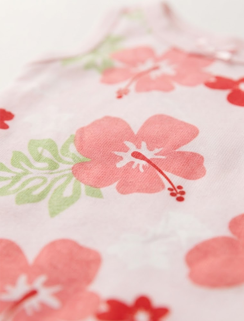 Pink floral girls onesie