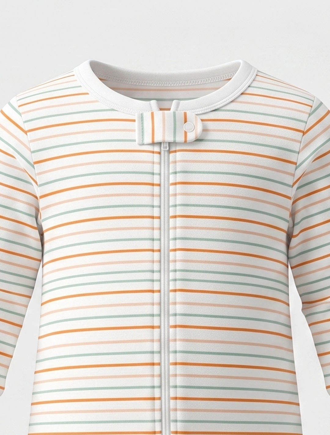 Multicolour striped zipper sleepsuit