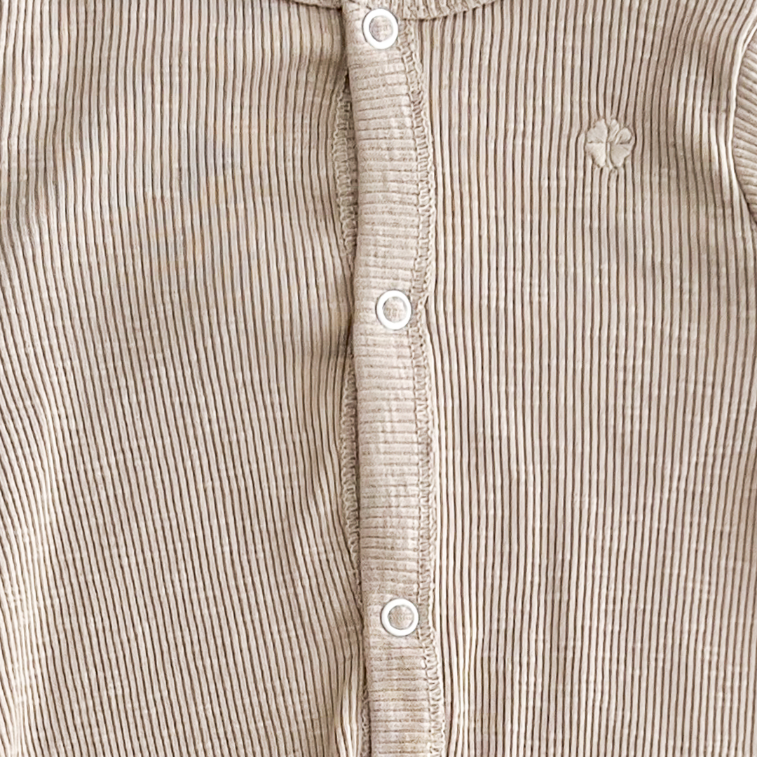 PASTEL GREEN COLOUR PLAIN RIBBED SLEEPSUIT