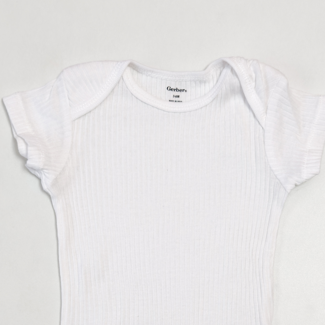 WHITE RIBBED ONESIE