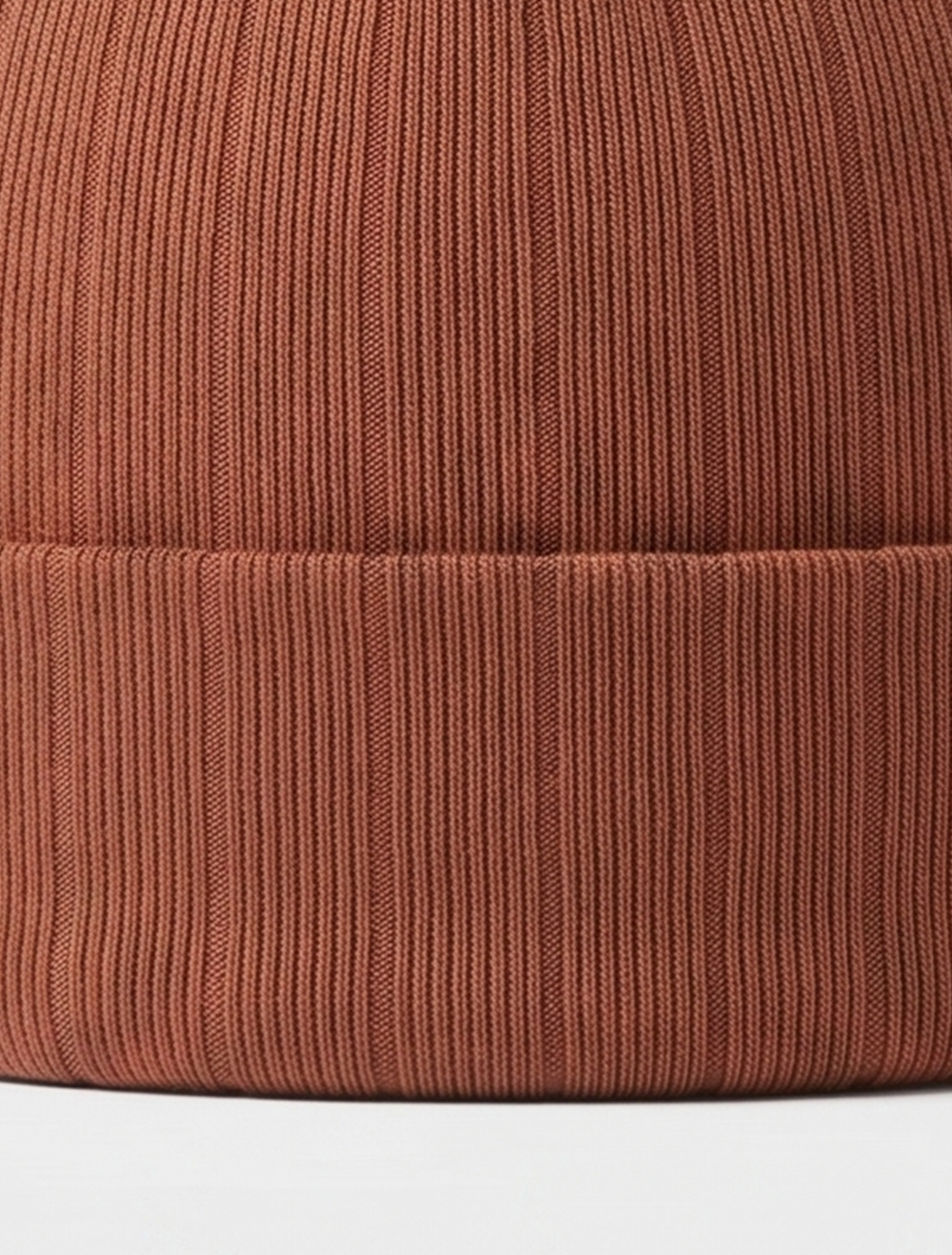 BROWN RIBBED KNOT CAP