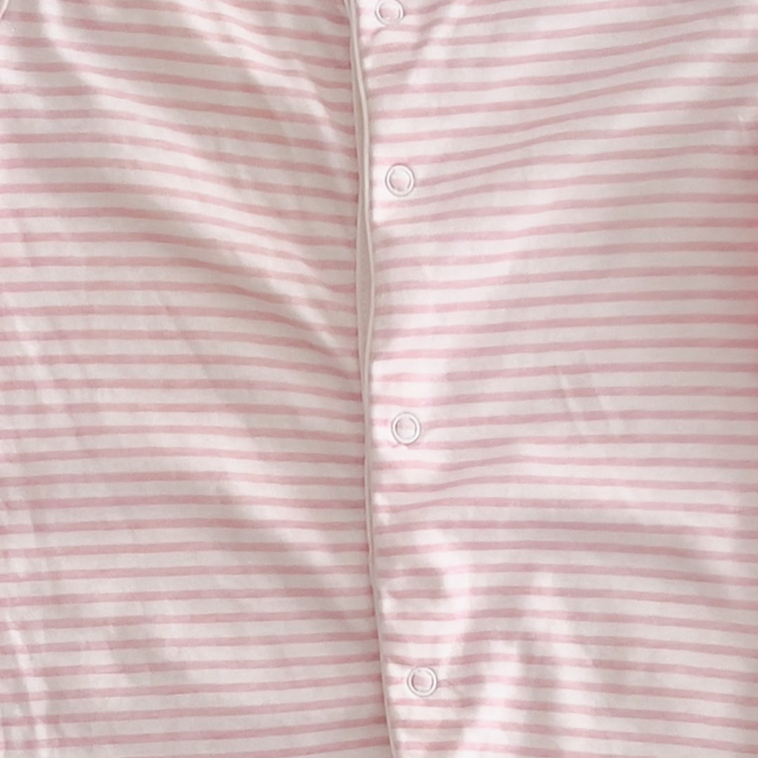 PINK AND WHITE STRIPED SLEEPSUIT