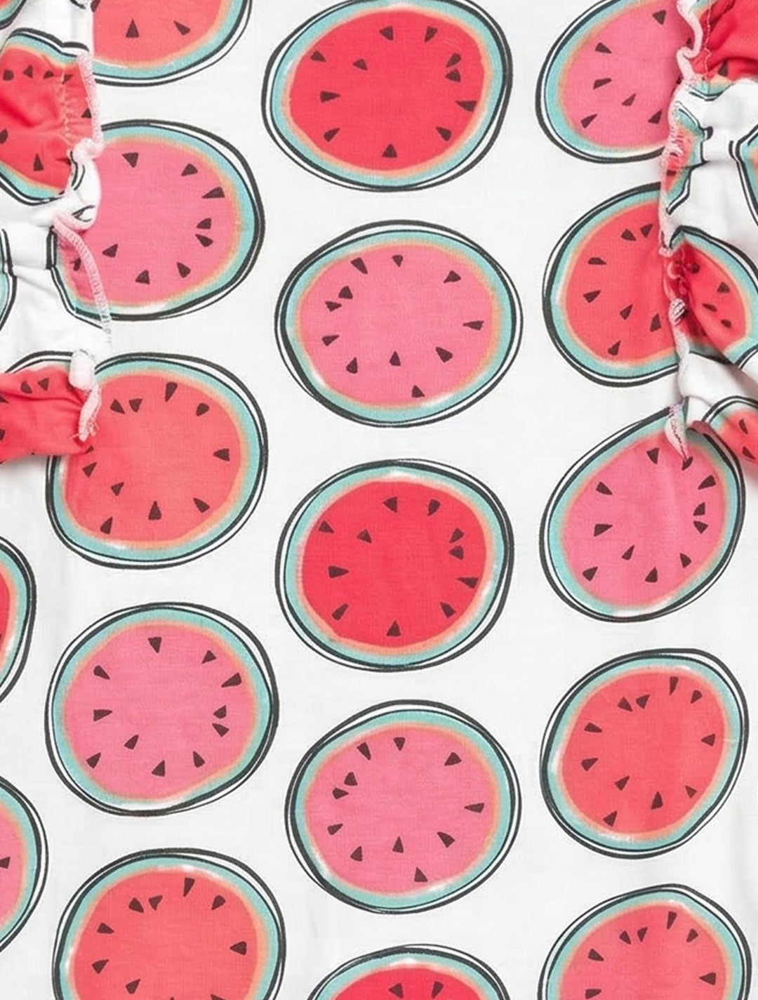 WATERMELONE PRINTED RUFFLED ROMPER
