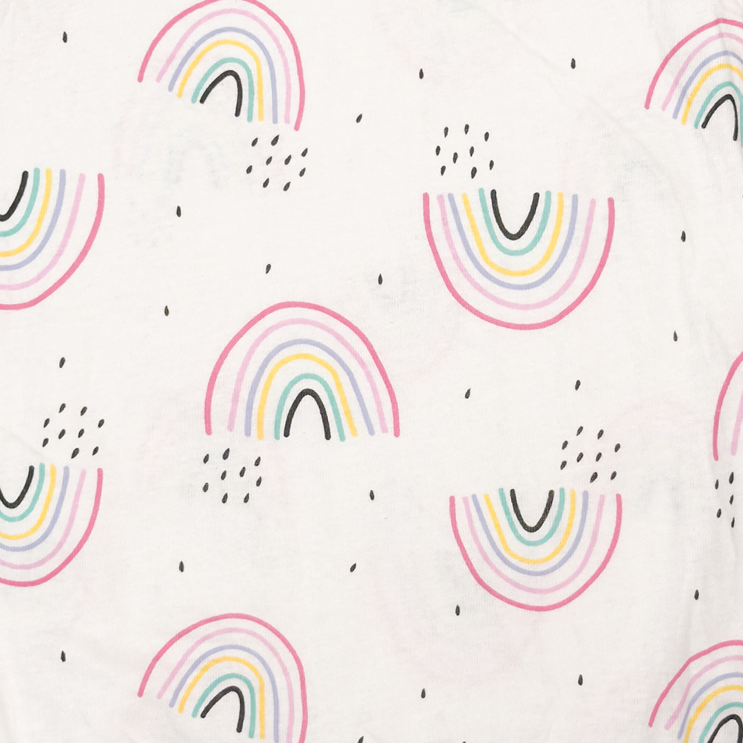 RAINBOW PATTERNED RUFFLES JUMPSUIT