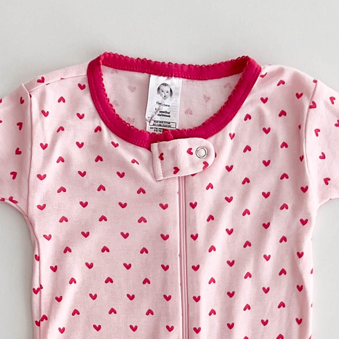 PINK LOVE SLIM FITTED SLEEPSUIT