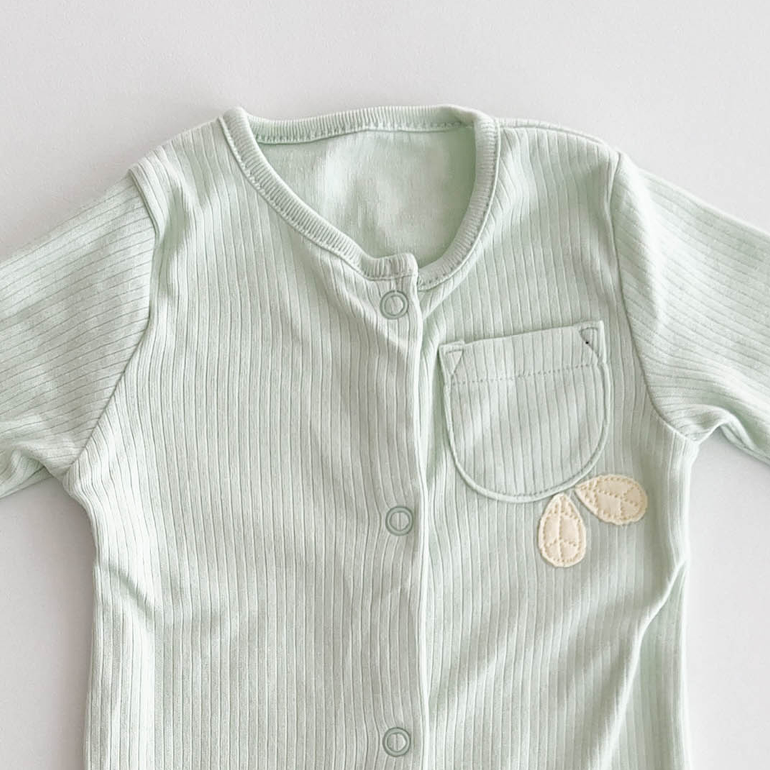MINT GREEN RIBBED SLEEPSUIT