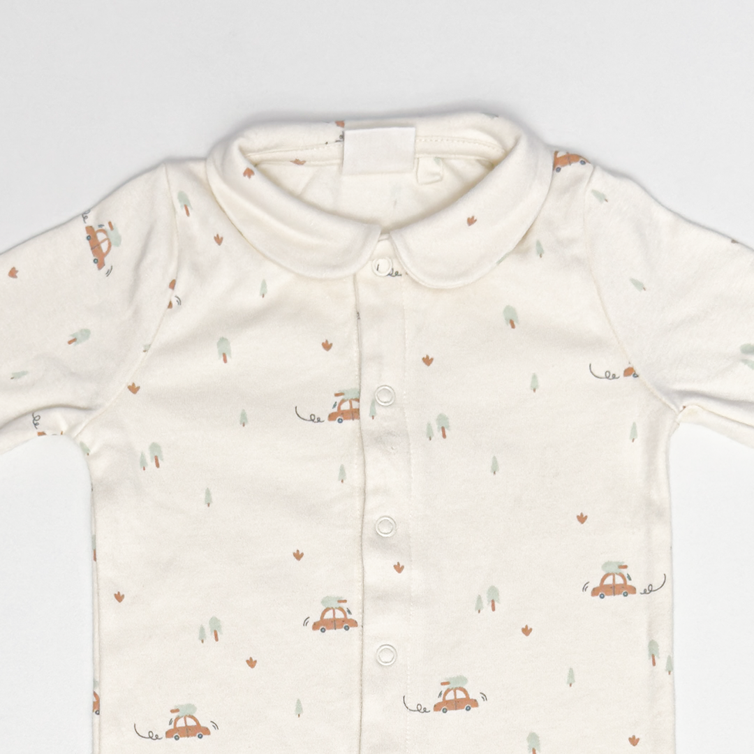 OFF WHITE CAR PRINTED SLEEPSUIT