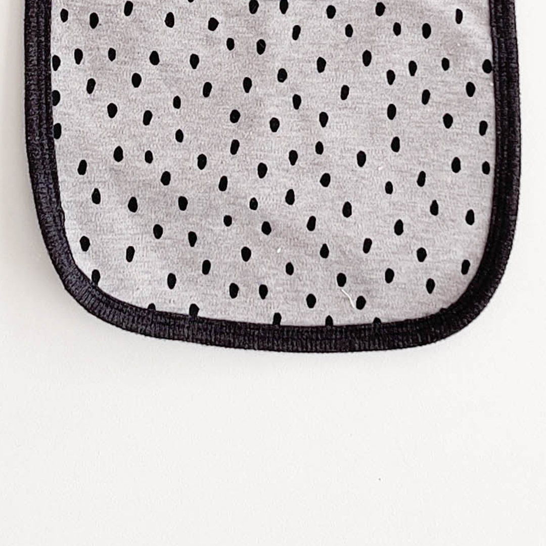 GREY DOTTED ROUND BIB