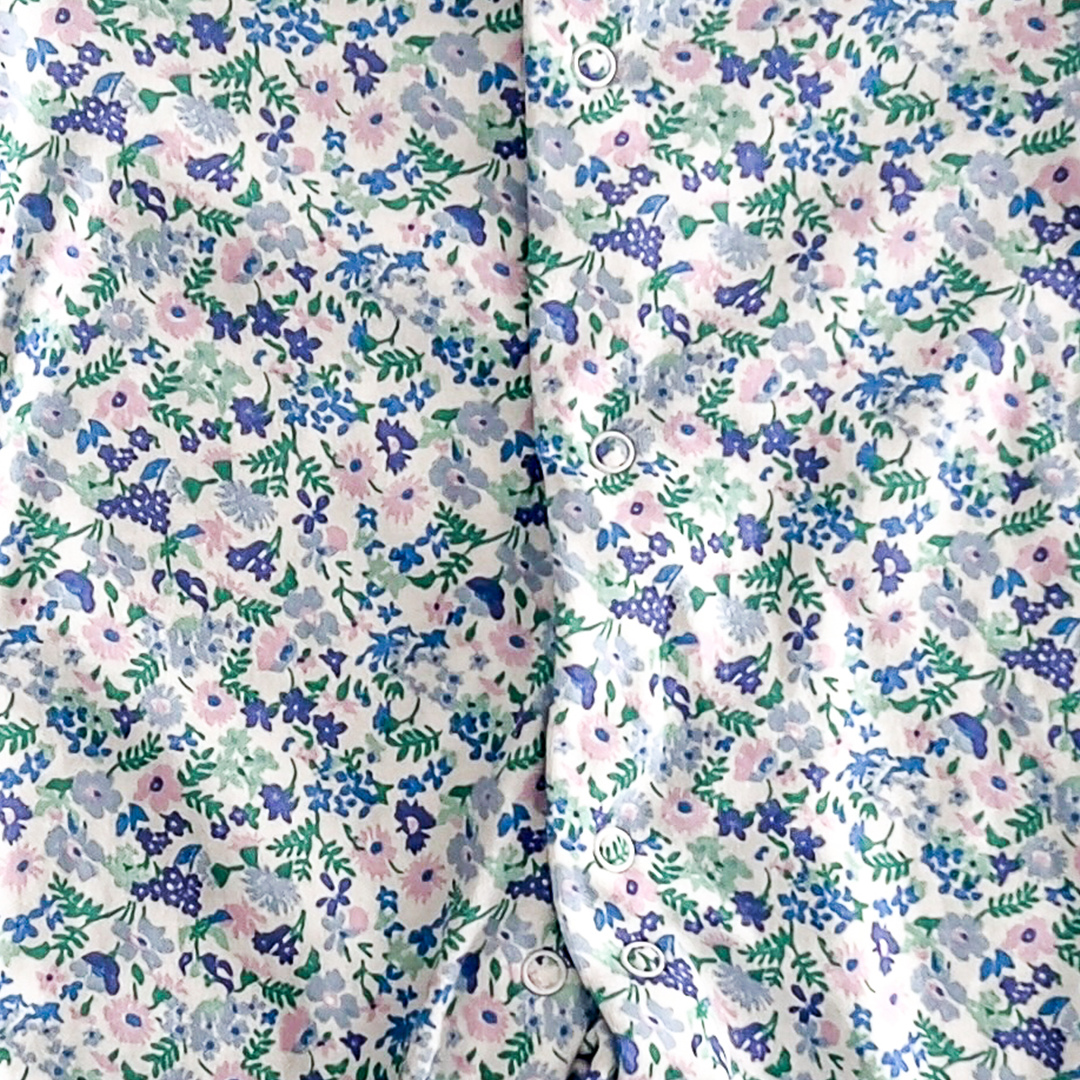 Purple and blue floral sleepsuit