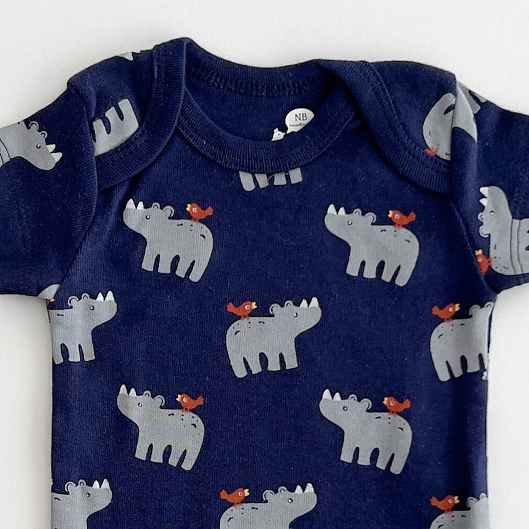 NAVY BLUE PRINTED ONESIE