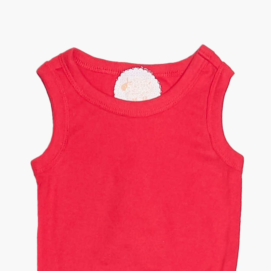 RED SLEEVELESS ONESIE