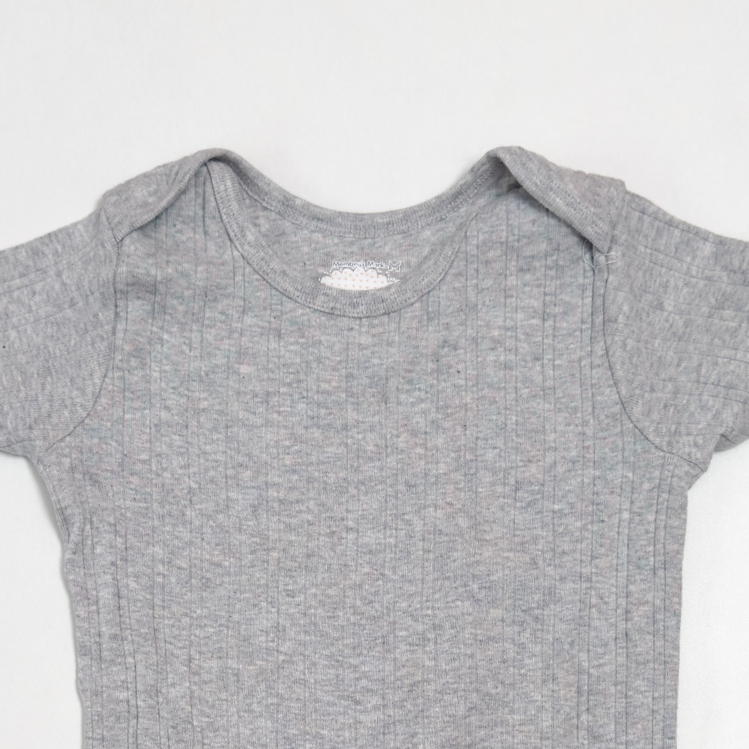 GREY RIBBED ONESIE