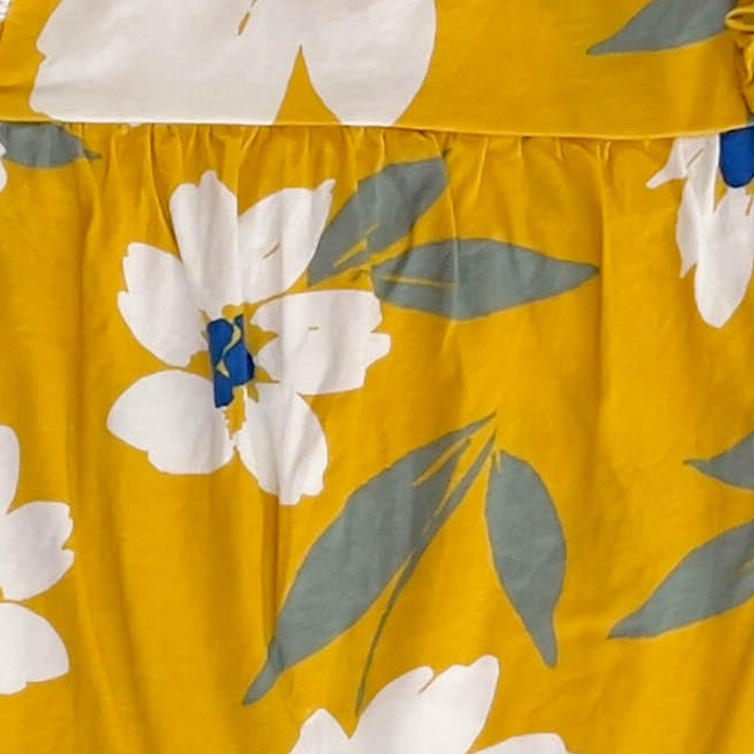 YELLOW FLORAL PRINTED ONESIE