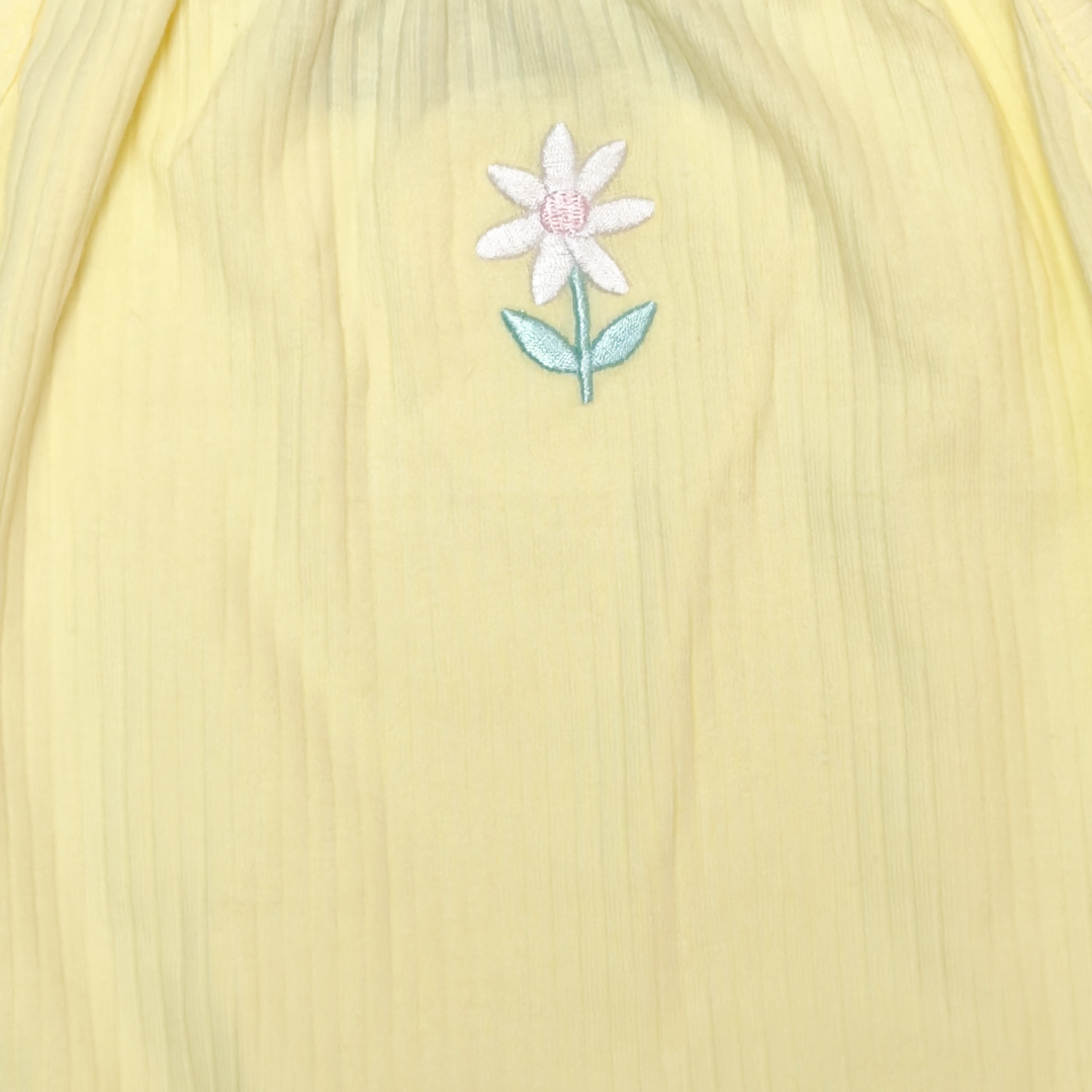 YELLOW RIBBED FANCY ONESIE