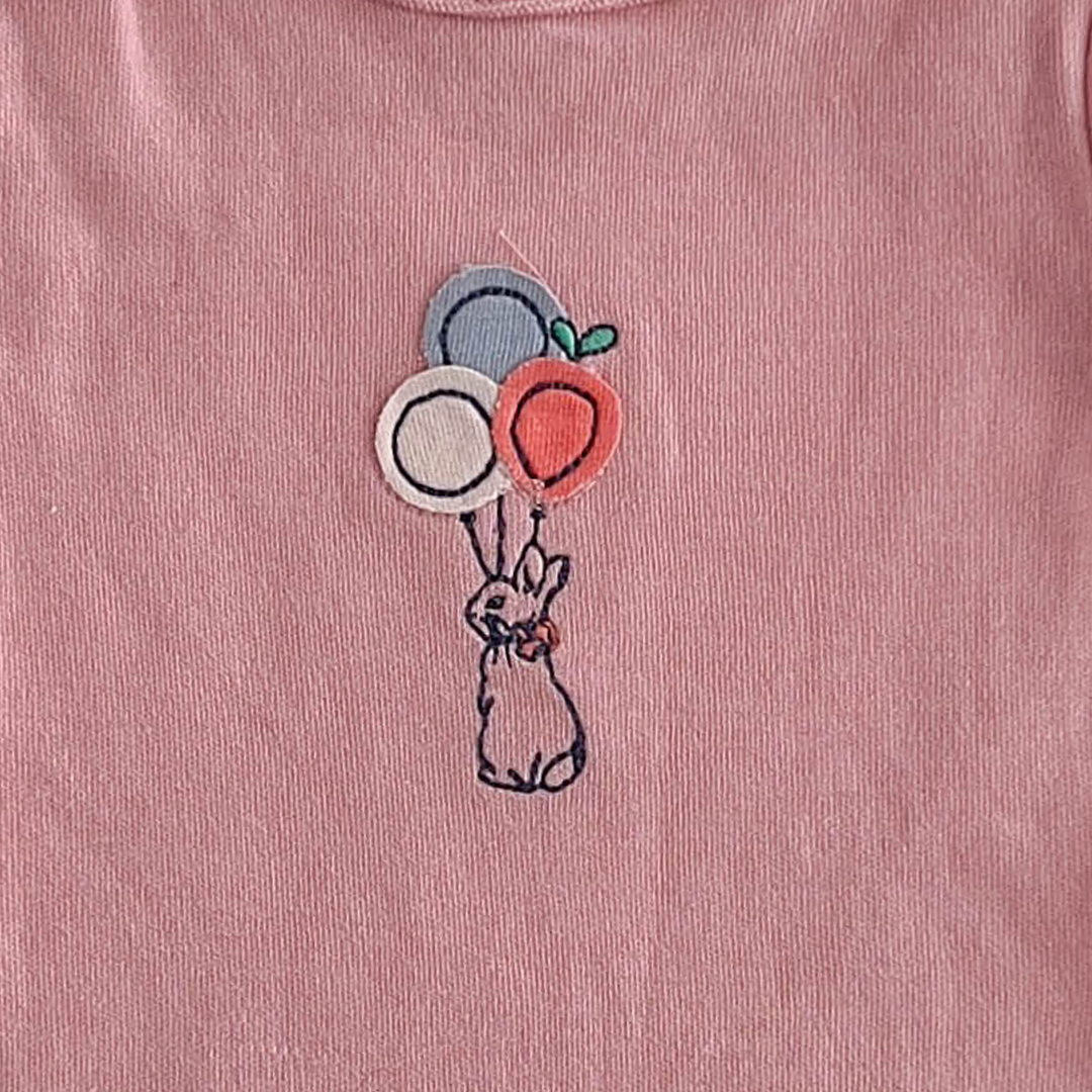 M&S PINK RABBIT ONESIE