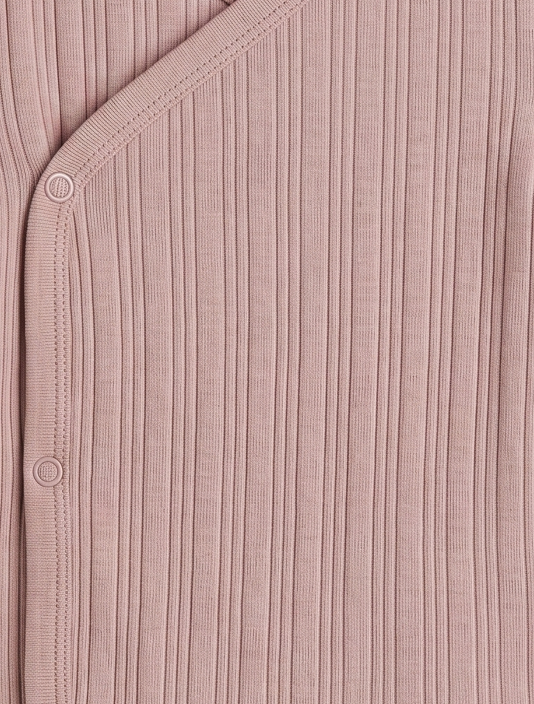 DUSTY PINK RIBBED WRAPOVER ONESIE