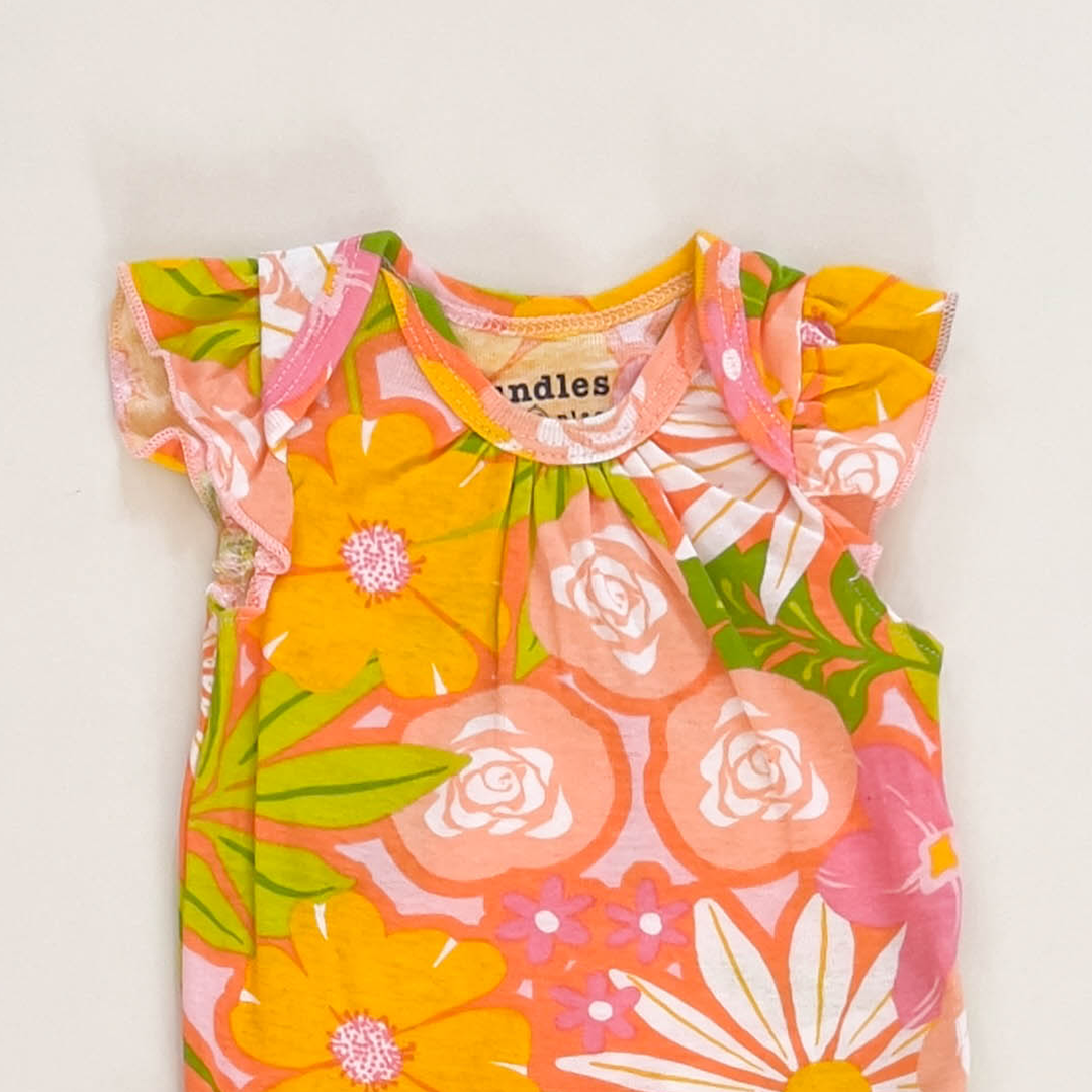 YELLOW FLORAL GIRLS ONESIE
